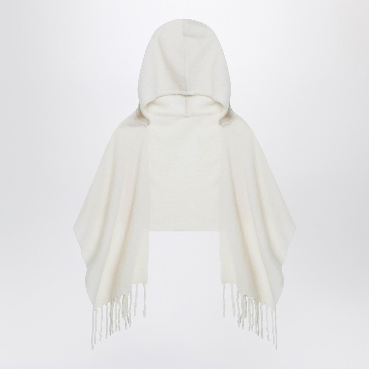 Destin White wool hooded cape